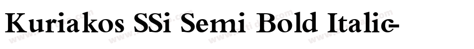 Kuriakos SSi Semi Bold Italic字体转换